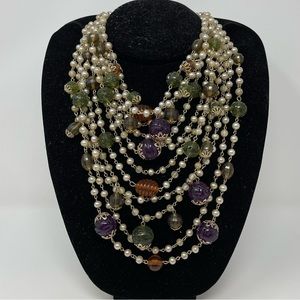 Vintage multi layers necklace.